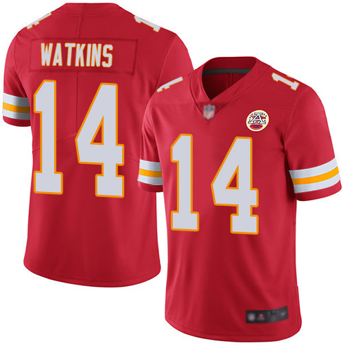 Men Kansas City Chiefs #14 Watkins Sammy Red Team Color Vapor Untouchable Limited Player Football Nike NFL Jersey->kansas city chiefs->NFL Jersey